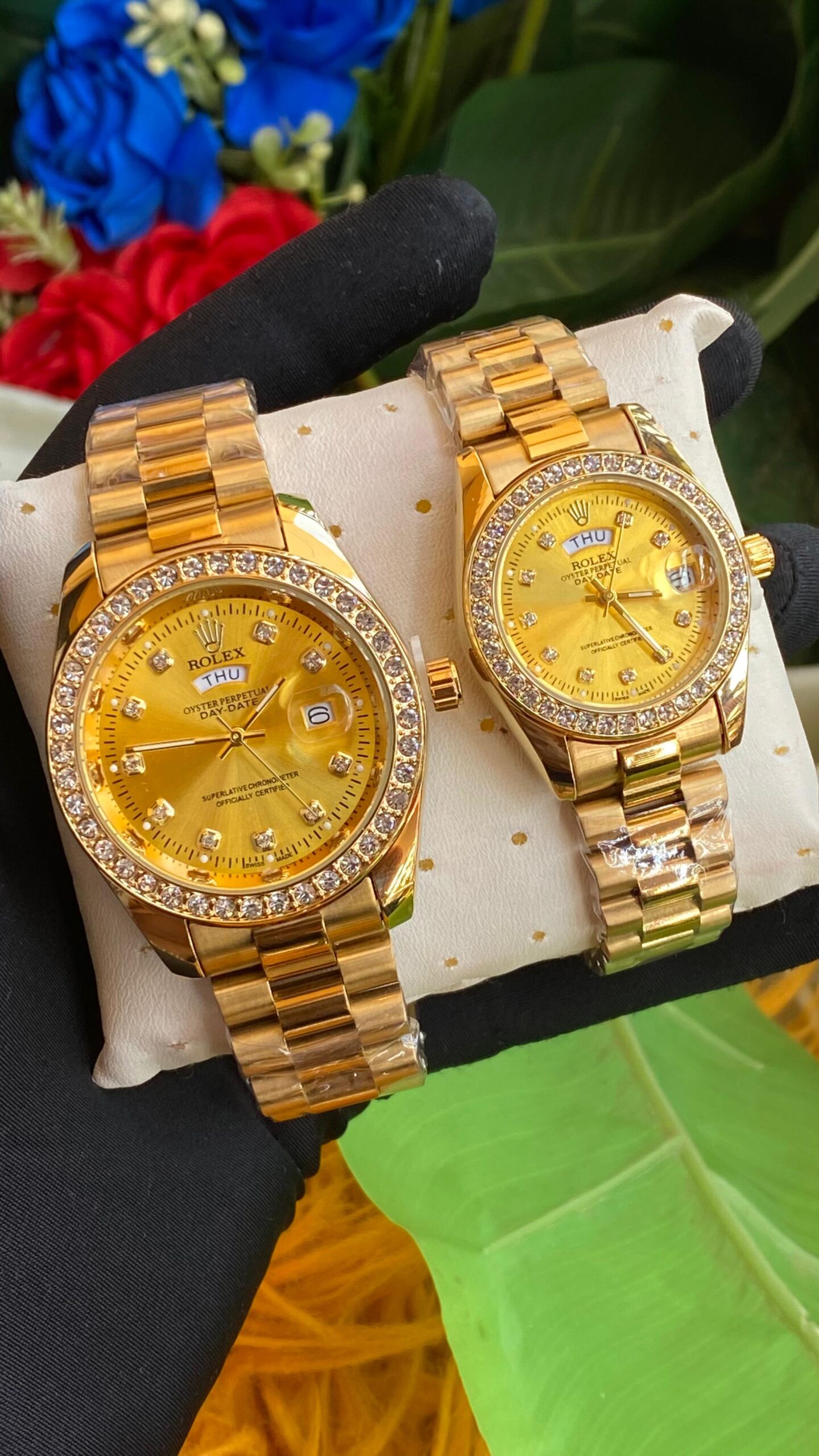 rolex iced couple sets